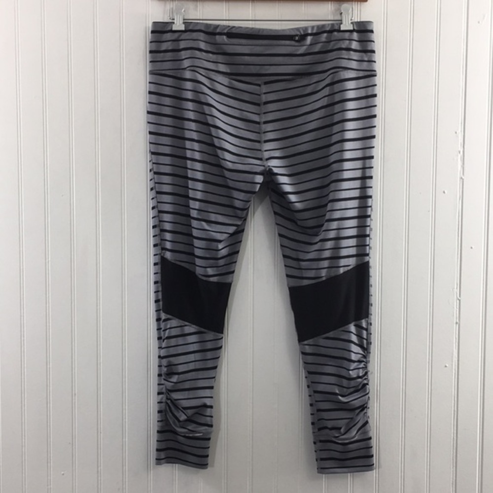 Athleta Gray Black Relay Striped Legging Womens XL Running - Picture 5 of 14